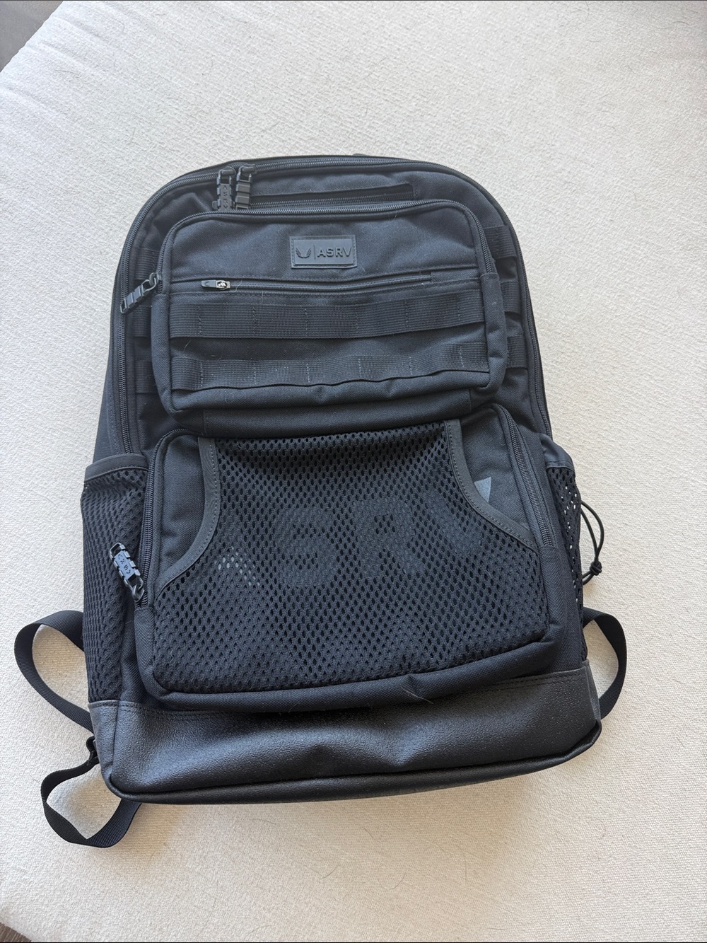 ASRV Black Men's Tactical Backpack with Mesh Front Pocket